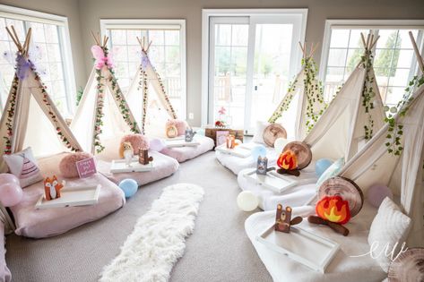 Enchanted Forest Slumber Party Teepee Tents Teepee Slumber Party, Enchanted Forest Birthday Party, Enchanted Forest Birthday, Forest Birthday Party, Diy Teepee, A Frame Tent, Teepee Party, Plastic Party Cups, Forest Birthday