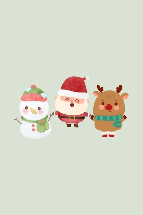 Snowman Widget, Santa Widget, Cute Santa Wallpaper, Christmas Cartoon Aesthetic, Christmas Cute Wallpaper, Friends Phone Wallpaper, Christmas Wallper, Christmas Wallpaper Santa, Merry Christmas Wallpaper Cute