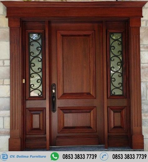 Pintu Interior, Wooden Door Entrance, House Front Door Design, Modern Entrance Door, Modern Wooden Doors, House Main Door Design, Single Door Design, Main Entrance Door Design, Front Door Design Wood