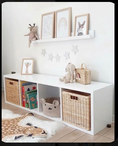 Kallax Baby Room, Cozy Baby Room, Baby Playroom, Toddler Girl Room, Baby Boy Room Decor, Toddler Room Decor, Girl Nursery Room, Baby Room Inspiration