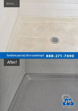 Don't replace - refinish! : Tile Shower & Shower Pan Refinishing - Are you considering replacing your tile shower and pan? Miracle Method can save you up to 75% over replacement costs. Call for a free estimate. Shower Pan Refinishing, Replacing Shower Floor Pan, Tile Over Shower Pan, Paint Shower Pan, Diy Shower Pan, Fiberglass Shower Pan, Small Baths, Bob Villa, Shower Pan Tile