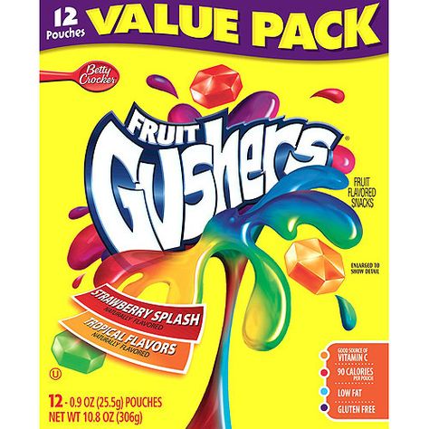 Betty Crocker Fruit Gushers Variety Pack 12 ct Fruit Gushers, Christmas Party Treats, Grocery Foods, Banana Chips, Snack Packs, Sour Candy, Fruit Punch, Fruit Snacks, Betty Crocker