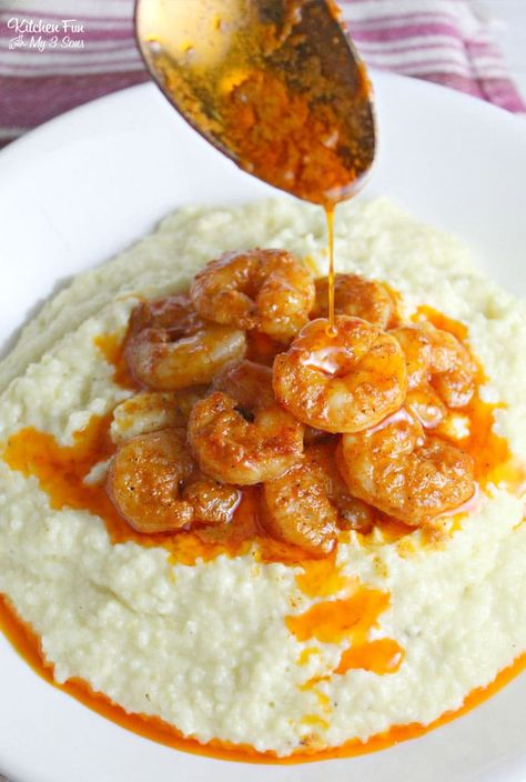 Shrimp And Grits Recipe With Instant Grits, Spicy Shrimp And Grits Recipe, Louisiana Chicken Pasta Recipe, Homemade Grits, Easy Shrimp And Grits, Seasoned Shrimp, Cajun Shrimp And Grits, Best Salmon Recipe, Shrimp N Grits Recipe