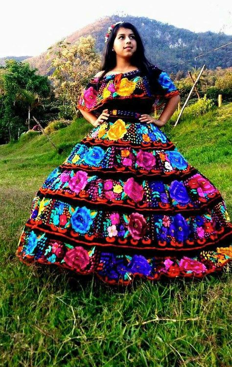 Beautiful Quinceañera dress, Guatemala. Guatemala Quinceanera Dresses, Disney Princess Gowns, Reference People, Colorful Gown, Charro Quinceanera Dresses, Princess Gowns, Traditional Mexican Dress, A Line Long Dress, Quinceanera Ideas