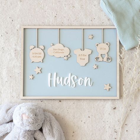 Baby Stats Sign, Toffee Crunch, Birth Stats Sign, Baby Birth Stats, Frame Sign, Blue Fog, Birth Announcement Sign, Baby Stats, Custom Wooden Signs