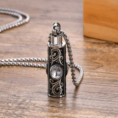 Crystal Cylinder Memorial Keepsake Necklace • Urn Necklace For Cremation Ashes | eBay Memorial Pendant, Urn Necklace, Cremation Ashes, Human Ashes, Urn Necklaces, Memorial Necklace, Cremation Jewelry, Memorial Keepsakes, Cremation Urns