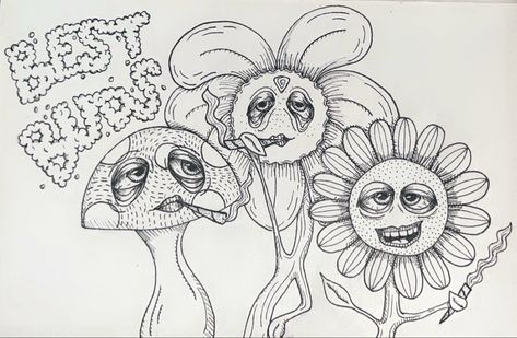 Weird drawing, smoking flowers, mushroom drawing, flower drawing Weird Drawings, Mushroom Drawing, Best Bud, Flower Drawing, Stuffed Mushrooms, Drawings, Flowers, Art