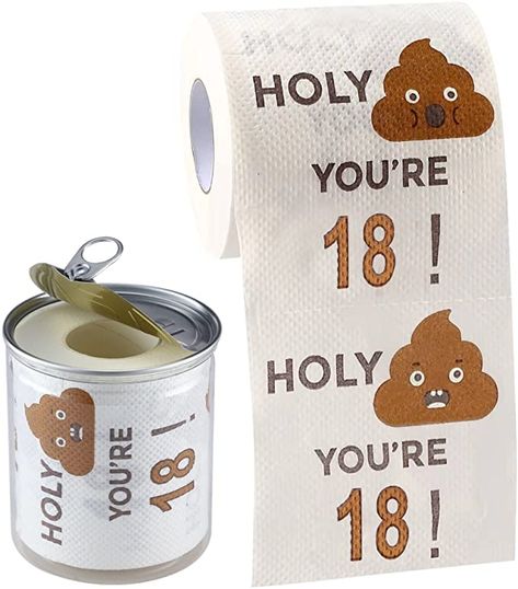 Amazon.com: Happy 18th Birthday Gifts for Boys Son and Girls - 3-Ply Funny Toilet Paper Roll, 18th Birthday Toilet Paper Gag Funny Birthday Gift Novelty for 18 Birthday Party Decorations Eighteenth Party Supplies : Health & Household 18th Birthday Ideas For Boys, 18th Birthday Gifts For Best Friend, 21 Birthday Party, 18th Birthday Gifts For Boys, 21 Birthday Party Decorations, Funny Toilet Paper, 50th Birthday Party Decorations, 50th Birthday Gifts For Woman, Happy 16th Birthday