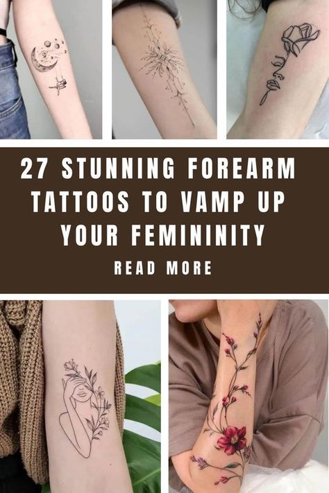 Tattoos To Add To Flowers, Women Forearm Tattoo Simple, Women’s Simple Forearm Tattoo, Word Tattoo Forearm, Delicate Flower Tattoos For Women, Placement For Tattoos For Women, Small Lower Arm Tattoos For Women, Women’s Forearm Tattoo Ideas, Forearm Wrist Tattoo Women