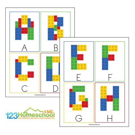 Super cute and free printable lego ABC cards to use as a template to make alphabet letters our of lego or duplo bricks Lego Alphabet Letters Free Printable, Lego Cards Free Printable, Lego Printables Templates, Lego Free Printables, Lego Letters Printable Free, Lego Alphabet Letters, Lego Printable Free, Lego Alphabet, Lego Blocks Printable