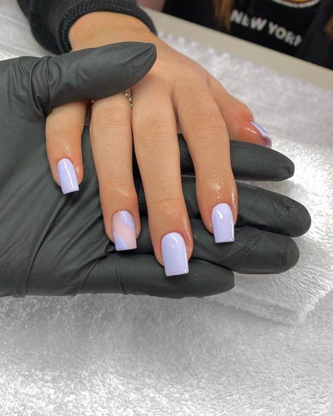 70 Easy Summer Nails You'll Want to Try Medium Length Nails Gel, Biab French Nail Art, Biab Nails Colors, Square Gel Nails Medium, Biab Extensions Nails, Lilac Purple Nails Short, Lilac Short Nails, Medium Length Square Nails Acrylic, Medium Length Summer Nails