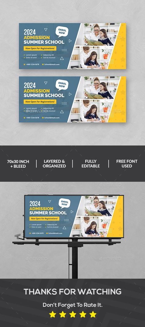 School Billboard School Billboard Design Ideas, School Billboard Design, Billboard Design Ideas Graphics, School Advertising, Graphic Organizer Template, Portfolio Illustration, Sign Board Design, School Enrollment, Billboard Design