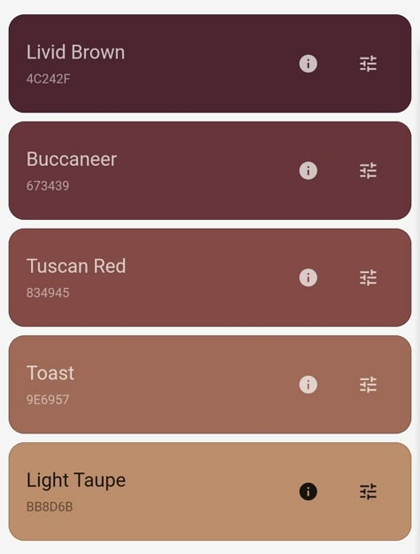 Light Brown Hex Code, Soft Grunge Color Palette, Brown Hex Code Palette, Darker Color Palette, Dark Academia Color Palette Hex Codes, Downtown Girl Color Palette, Note Taking Color Palette, Fall Hex Codes, Muted Fall Color Palette