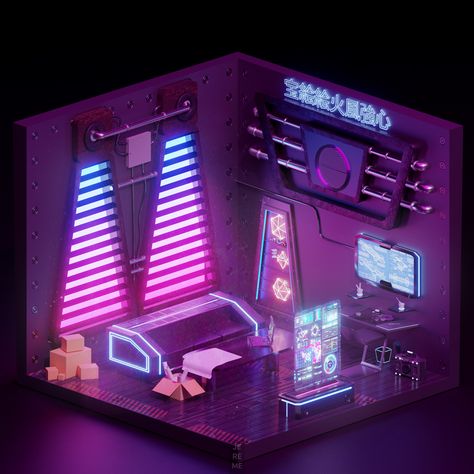 Cyberpunk Interior Design, Cyberpunk Interior, Cyberpunk Room, Aesthetic Interior Design, Futuristic Interior, Cyberpunk Aesthetic, Cyberpunk City, Internal Design, Cute Games