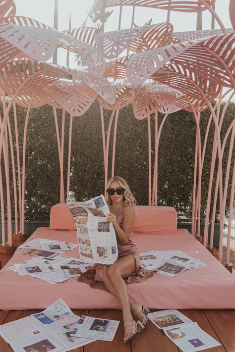 Cara Jourdan | The Beverly Hills Hotel Polo Lounge, The Pink Palace, Cara Jourdan, The Beverly Hills Hotel, Art Museum Wedding, Vintage Hollywood Glamour, Pink Palace, Beverly Hills Hotel, Eve Dresses