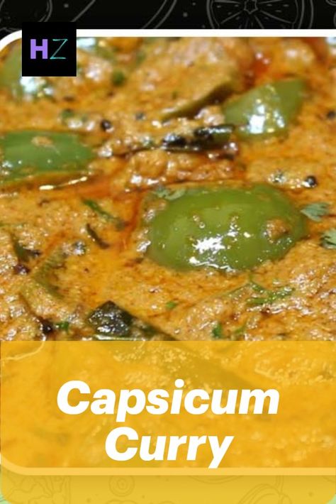 Capsicum Masala Recipe, Capsicum Masala Curry, Capsicum Recipes Indian, Veg Curry Recipes, Capsicum Curry Recipe, Indian Gravy Recipe, Vegetable Curries, Capsicum Curry, Capsicum Recipe