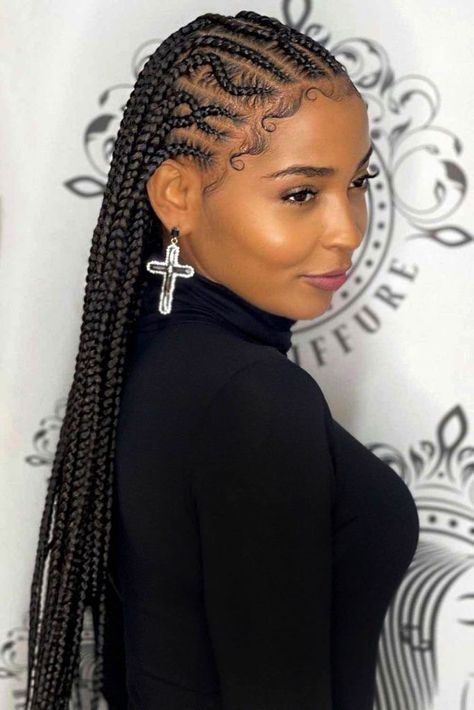 Neat Braids Black Women, Fancy Braids For Black Women, Trabial Braid, Trible Braids Boho, Hairstyles That Last Long, Freestyle Tribals With Knotless Braids, Trending Hairstyles Braids, Tribe Braids, Braided Hairstyles Styles