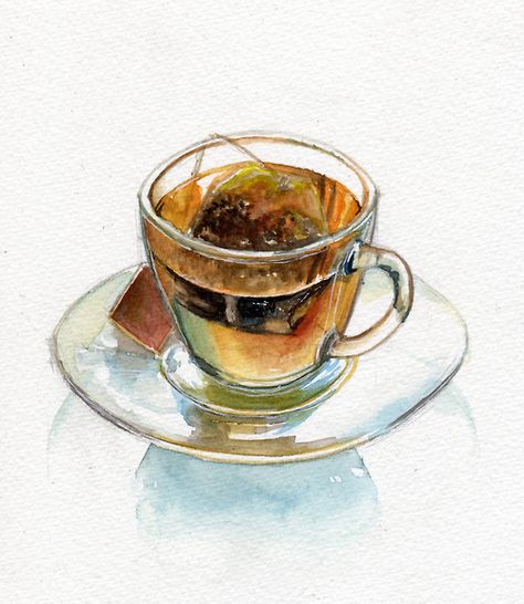 cup of tea Drinking Illustration, Drink Vector, Watercolor Food, Food Painting, A Cup Of Tea, Tea Art, Food Drawing, Coffee Art, Food Illustrations