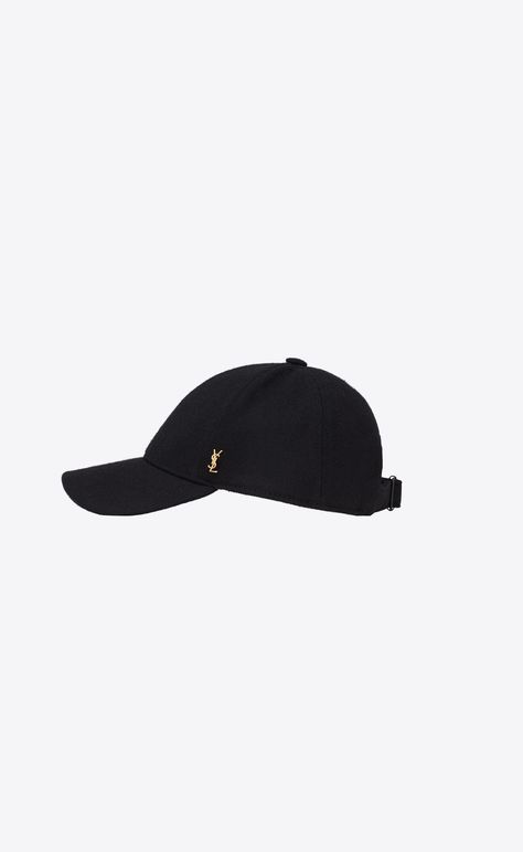 Baseball cap CASSANDRE in felt | Saint Laurent | YSL.com Saint Laurent Store, Water Fashion, Monogram Hats, Short Gloves, Black Baseball Cap, Leather Gloves, Square Scarf, Leather Coat, Teen Fashion