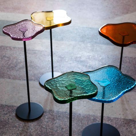 Lily Cocktail Tables | Tom Faulkner #cocktailtable #interiordesign Lily Cocktail, Glass Cocktail Tables, Stone Table Top, Glass Side Tables, Table Inspiration, Glass Furniture, Table Pads, Cocktail Table, Saucer Chairs