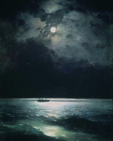 Sea At Night, Ivan Aivazovsky, Academia Aesthetics, Free Canvas, Textured Canvas Art, Healing Arts, Aesthetic Painting, Romantic Art, Mini Canvas Art