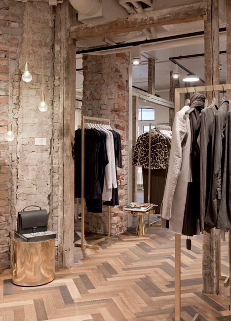 Oslo boutique by Snøhetta manifests the Scandinavian story of creation Clothing Racks, Interior Layout, Retail Interior Design, Retail Inspiration, Retail Concepts, Store Layout, Boutique Interior Design, Store Interiors, Brick Walls