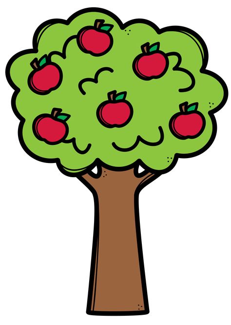 Apple Clipart Cute, Apple Tree Bulletin Board, Apple Tree Clipart, Tree Cartoon Images, Toddler Activities Daycare, Sun Crafts, Clip Art Freebies, Creative Clips Clipart, Bus Art