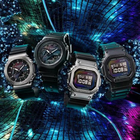 Fashionable G-Shock colorways for August 2024 including Rainbow Brick Wall Series and more women's 2100 - G-Central G-Shock Fan Site Casio 5600, Brick Wall Pattern, Full Rainbow, Casio Digital, Structured Water, Wall Pattern, Brick In The Wall, Caddy Bag, Elapsed Time