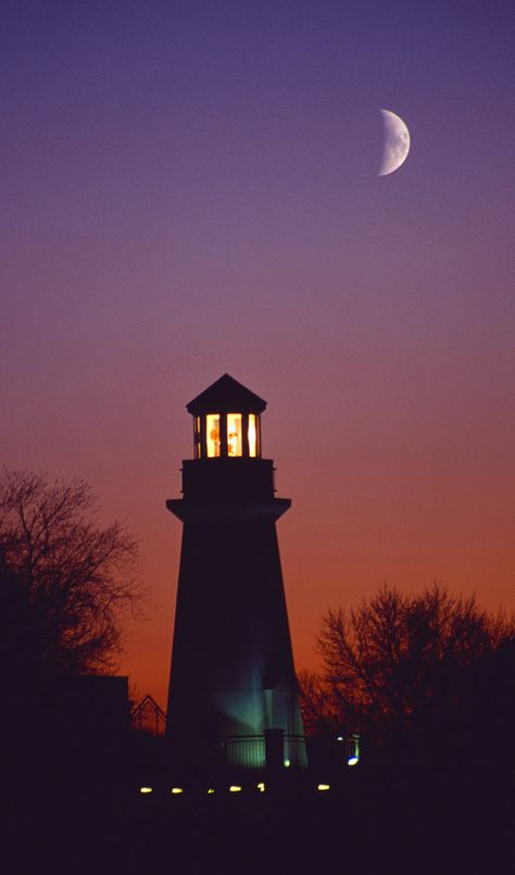 Laminated card with rounded corners. Size: 2.25” x 4.5" Silhouette of a lighthouse with moon in the sky. N91 Lighthouse Aesthetic, Lighthouse Wallpaper, Moon In The Sky, Cinder Block Garden, Sunset Tattoos, Lighthouses Photography, Lighthouse Photos, Night Sky Photography, Lighthouse Pictures