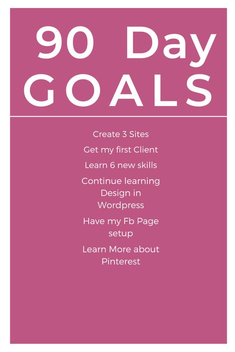 The goals I will conquer in 90 days. 90 Day Goals, Page Setup, Learning Design, Vision Board