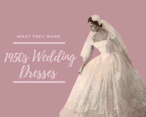 What they wore - 1950s wedding * Oh So Delightful 1958 Wedding Dresses, 1950 Wedding Theme, Vintage Wedding Dress 50s, 1950 Wedding Dress, 1950s Bride, Wedding Dress 50s, 1950 Wedding, Vintage Winter Weddings, Classic Wedding Gown