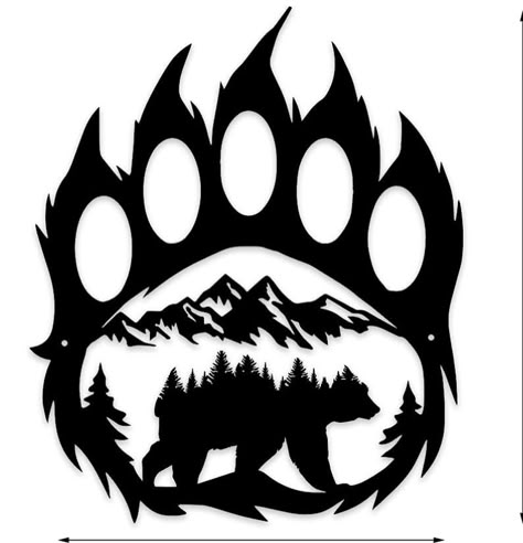 Drawing Bears, Deer Hunting Tattoos, Western Stencils, Bear Paw Tattoos, Animal Paw Prints, Paw Decorations, Paw Tattoos, Animals Silhouette, Bear Logo Design