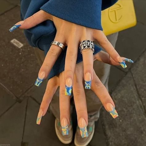 2022 Nails, Drip Nails, Nail Jewelry, Acrylic Nails Coffin, Minimalist Nails, Fire Nails, Dream Nails, Funky Nails, Pretty Acrylic Nails