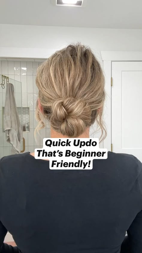 Heres an easy low bun updo that anyone can do! This updo is perfect for any occasion! - #lowbunhairstyles #hairbunstyle #messybuns #updo #updohairstyles #updohair #updosnaturalhairstyles #updohairstylesforlonghair #weddinghair #weddingguesthair Easy Low Bun Updo, Bun Hairstyles For Short Hair, Bun Hairstyles For Women, Easy Low Bun, Low Bun Updo, Easy Updos For Medium Hair, Wedding Guest Hair, Low Updo, Easy Hair Styles