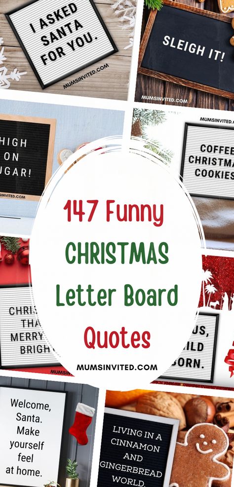 Here are the best short, funny, hilarious and witty Christmas letter board quotes to make you laugh out loud. You'll find the funniest letter board quotes about elf and grinch that kids will love. These cute Christmas letterboard quotes are filled with humor and will resonate with lovers of Christmas vacation. winter letterboard quotes. December letter board. christmas felt board quotes. holiday letter board ideas. christmas word board. christmas message board. christmas felt board quotes. Short Christmas Letter Board Quotes, Christmas Sayings For Signs, December Letter Board, Funny Christmas Letterboard Quotes, Funny Christmas Letter Board, Short Christmas Sayings, Winter Letterboard, Board Quotes Funny, Sayings For Signs