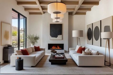 Modern Neutral Living Room, Interior Design Styles Quiz, Georgian Manor, Relaxed Home, Design Style Quiz, Trend 2025, Deep Breaths, Home Decor Blog, Lighting Trends