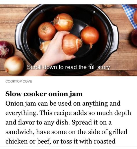 Slow cooker onion jam Onion jam can be used on anything and everything. This recipe adds so much depth and flavor to any dish. Spread it on a sandwich, have some on the side of grilled chicken or beef, or toss it with roasted veggies. The sweet, tangy deep flavor of the jam adds so much depth to anything you put it on. Crockpot Onion Jam, Slow Cooker Onion Jam, Bacon Jam Recipes, Keto Jam, Onion Jam Recipe, Bacon Onion Jam, Crockpot Dump Recipes, Sandwich Spreads, Bacon Jam Recipe