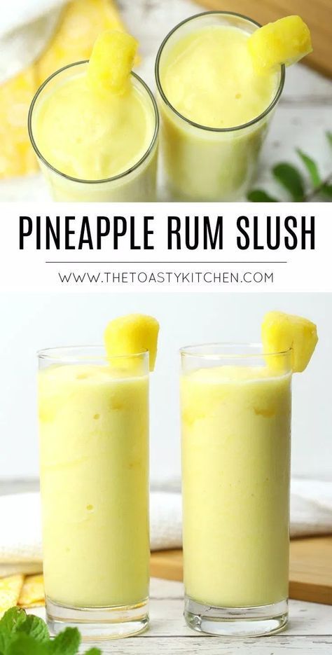 Pineapple Rum Slush, Fun Summer Drinks, Bay Breeze, Yummy Alcoholic Drinks, Pineapple Rum, Summer Drink Recipes, Liquor Drinks, Rum Drinks, Boozy Drinks