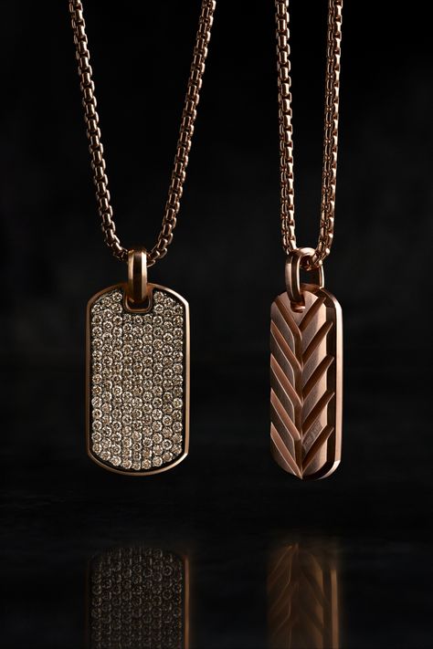 Modern pendants for men imbued with meaning and individuality. Mens Chain Designs, Gold Jewelry For Men, Gold Pendants For Men, Pendants For Men, David Yurman Mens, Gold Pendent, Pendants Gold, Diamond Pendent, Cognac Diamonds