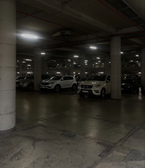 Parking Lots Aesthetic, Parked Car Aesthetic, Ricky Aesthetic, Parking Garage Aesthetic, Aesthetic Grey, Car Aesthetics, Parallel Parking, Parking Garage, Aesthetic Images