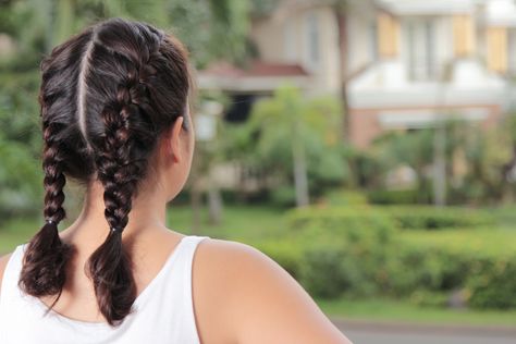 How to Make Two French Braids By Yourself | LEAFtv Half Braided Hairstyles, French Braid Pigtails, French Braid Styles, Two French Braids, Dance Hair, Willow Park, French Braids, French Braid Hairstyles, Oufits Casual