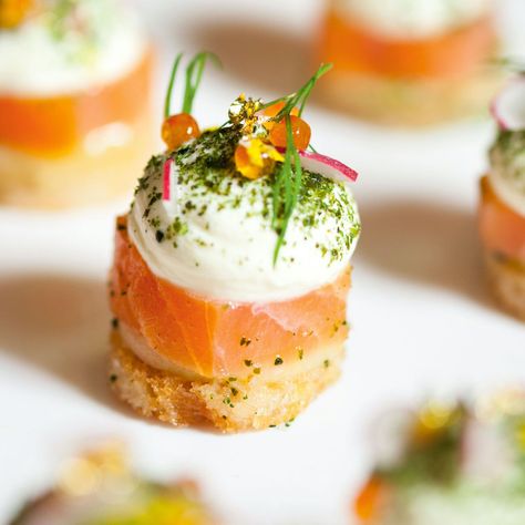 Mouthwatering recipes from luxury event caterer Rocket Rocket Food, Fancy Appetizer Recipes, Michelin Food, Canapes Recipes, Gourmet Appetizers, Bite Size Food, Smoked Trout, Catering Food, Event Food