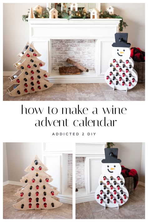 Cnc Advent Calendar, Advent Calendar Wine, Diy Wine Advent Calendar Ideas, Wine Advent Calendar Diy, Diy Wine Advent Calendar, Beer Advent Calendar Diy, Alcohol Advent Calendar, Wood Advent Calendar, Advent Calendar House