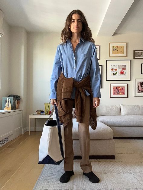 Stretchy Headband Outfit, Greta Lee Street Style, The Row Ss24, The Row Outfits, Long Sleeve Under Shirt Outfit, Long Sleeve Under Shirt, Leandra Medine Style, Fashion Newsletter, Leandra Medine