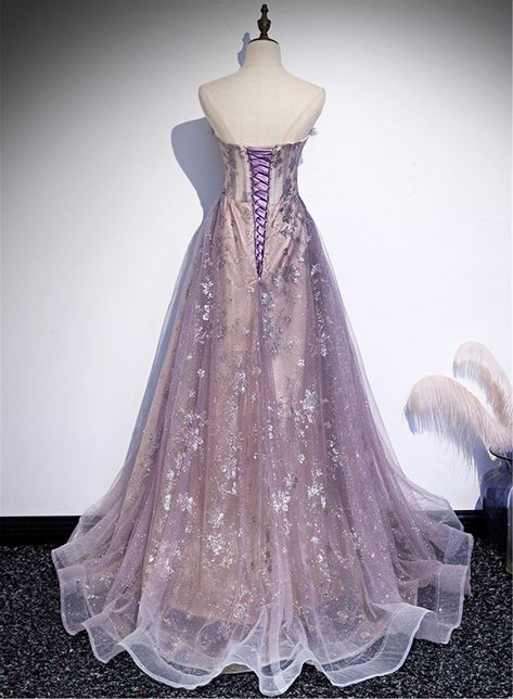 Violet Quinceanera Dresses, Tulle Long Prom Dress, Light Purple Dress, Purple Tulle, Purple Evening Dress, Purple Prom Dress, Floor Length Prom Dresses, Blue Evening Dresses, Sequin Prom Dresses