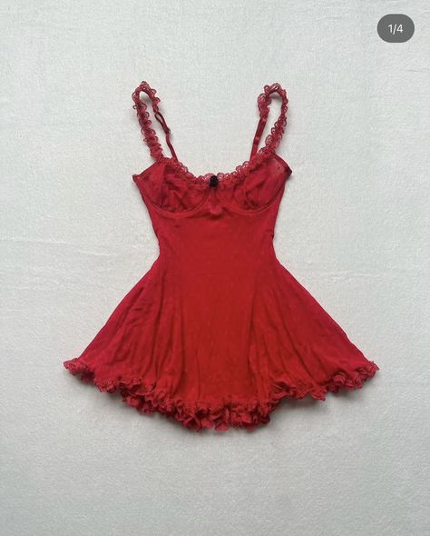 Pretty Lingerie, Lace Slip, Red Mini Dress, Lookbook Outfits, Red Lace, Teen Fashion Outfits, Dream Clothes, Outfits Casuales, Dream Dress