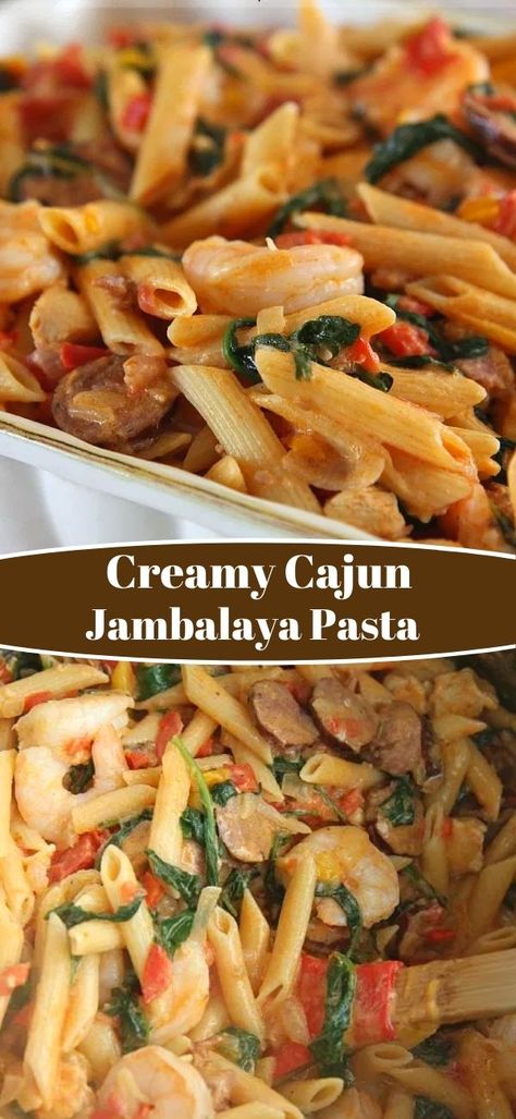 This Creamy Cajun Jambalaya Pasta is a delicious one pot meal, perfect for families who are short on time, but don’t want to sacrifice taste! Jumbalaya Pasta, Jambalaya Pasta Recipe, Pastalaya Recipe, Jambalaya Pasta, Cajun Jambalaya, Cajun Pasta, Cajun Creole Recipes, Jambalaya Recipe, Tasty Meat