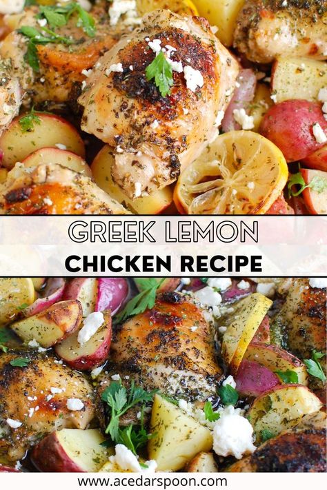 Greek Lemon Chicken Simple Crockpot Chicken Recipes, Easy Dinner Recipes Gluten Free, Simple Crockpot Chicken, Chicken Breast Instant Pot Recipes, Lemon Chicken Recipes, Delicious Lemon Desserts, Greek Chicken And Potatoes, Chicken Breast Instant Pot, Baked Greek Chicken