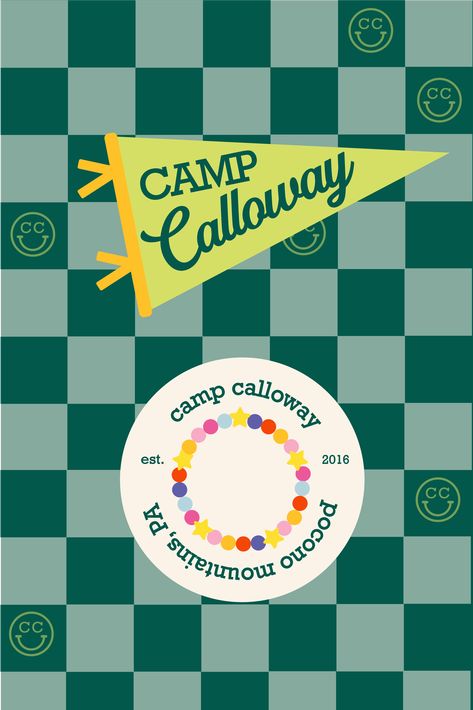 branding design for camp calloway from the addicted series by @kbmritchie | dasiy meadows | daisy and ryke | the addicted series aesthetic Summer Camp Graphic Design, Summer Camp Branding, Camp Calloway, Addicted Series Aesthetic, Daisy And Ryke, Camp Branding, Camp Merch, The Addicted Series, Camp Brand