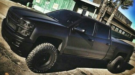 2014 Silverado matte black finish Black Chevy Silverado, Truck Memes, Chevy Trucks Silverado, Silverado Truck, Lifted Jeep, Lifted Chevy, Lifted Chevy Trucks, Truck Yeah, Gm Trucks